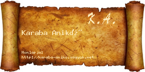 Karaba Anikó névjegykártya